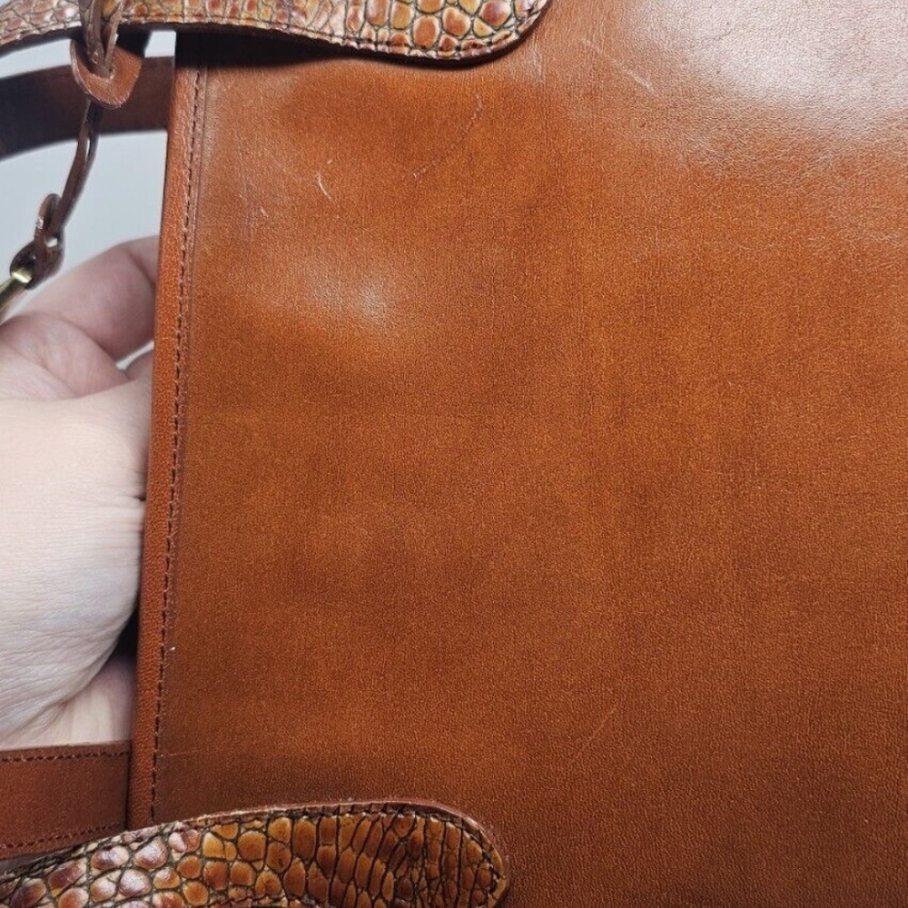 Brahmin Vintage Leather Tuscan Pecan Tote Bag - Picture 7 of 14